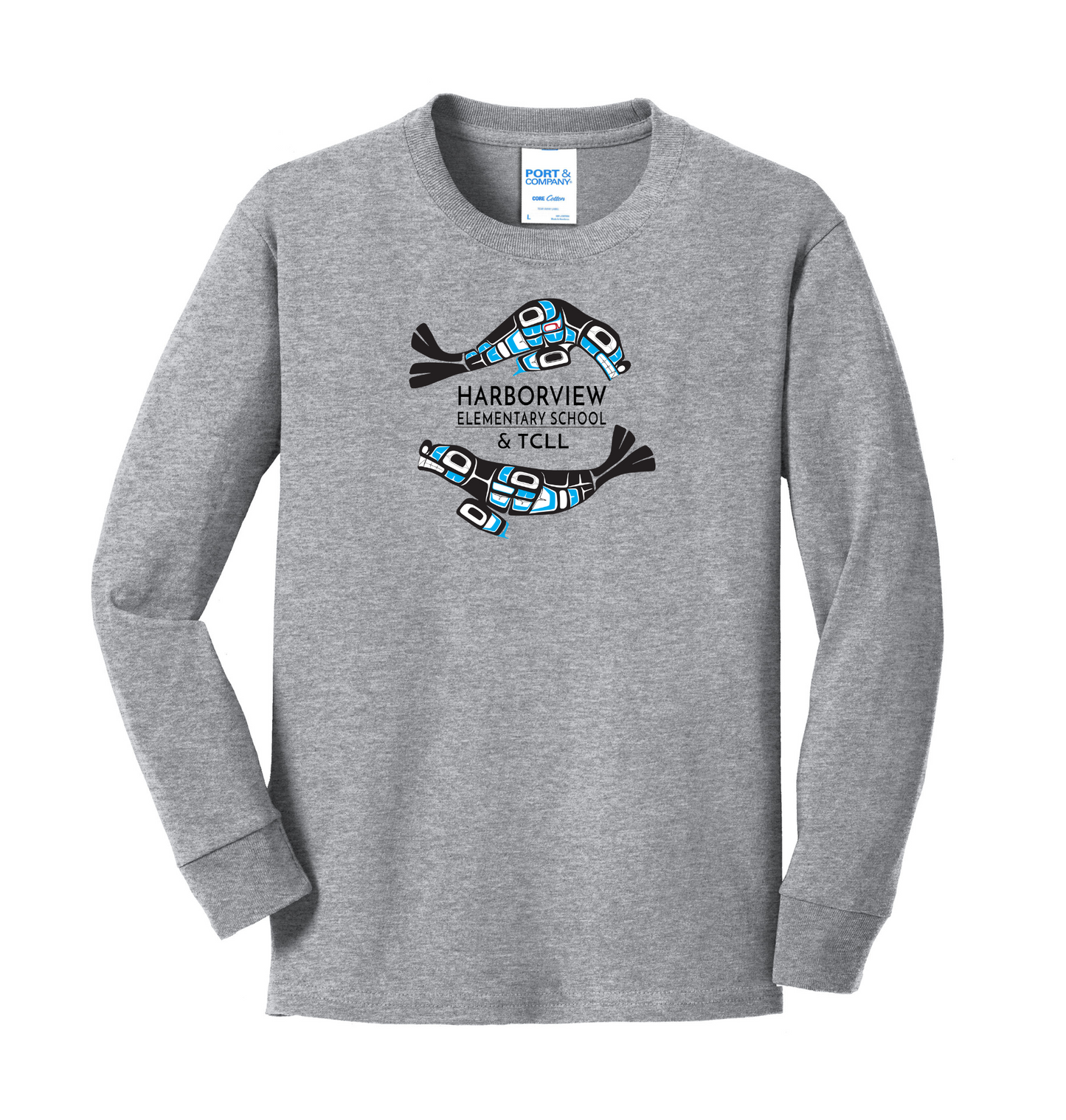 Harborview Elementary Long Sleeve T-Shirt with Full Front Print