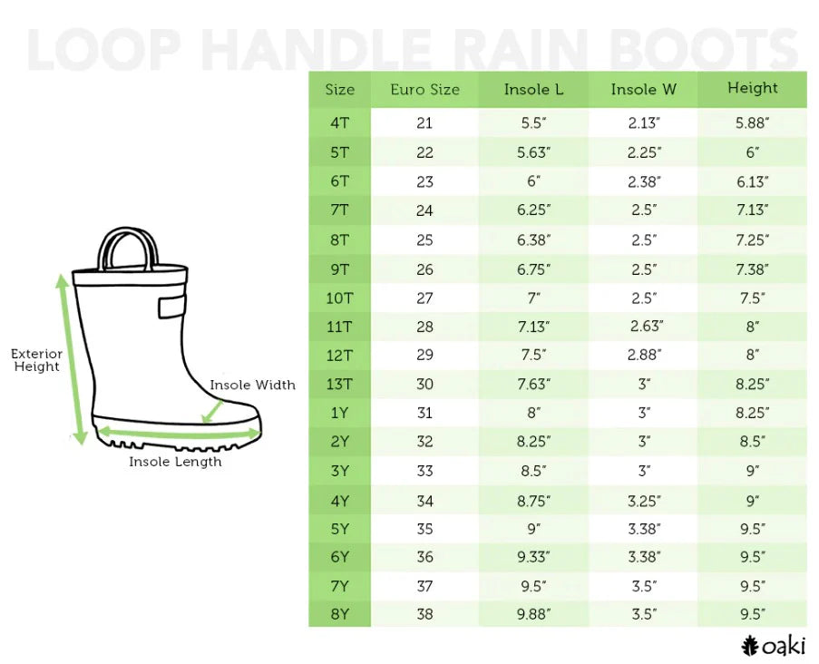 Oaki Kids Rubber Rain Boots in Crocodiles