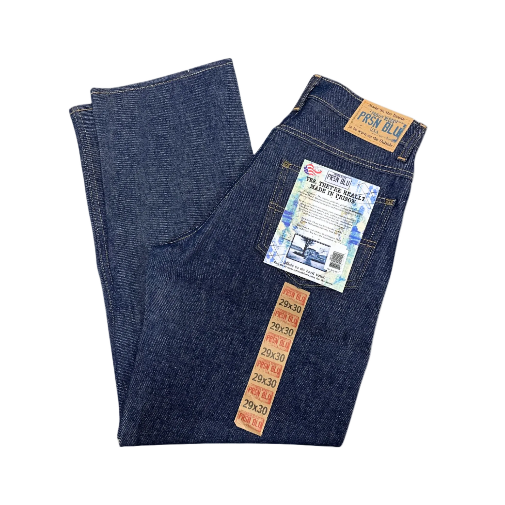 Prison Blues Men's Straight Fit Work Jeans - Made In USA, Regular Rigid Denim