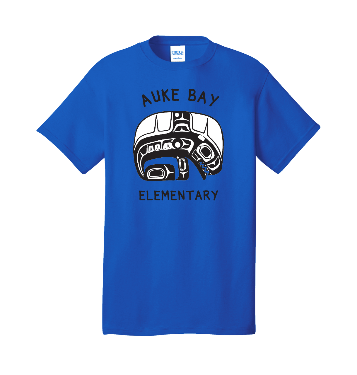 Short sleeve t shirt in blue with front print