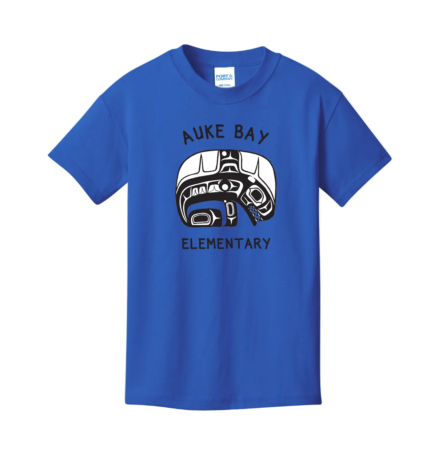 Short sleeve shirt in blue with front print 