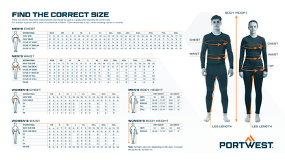Size chart displaying two figures