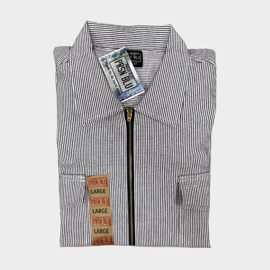 Hickory shirt long sleeve with partial zip. chest pocket on each side