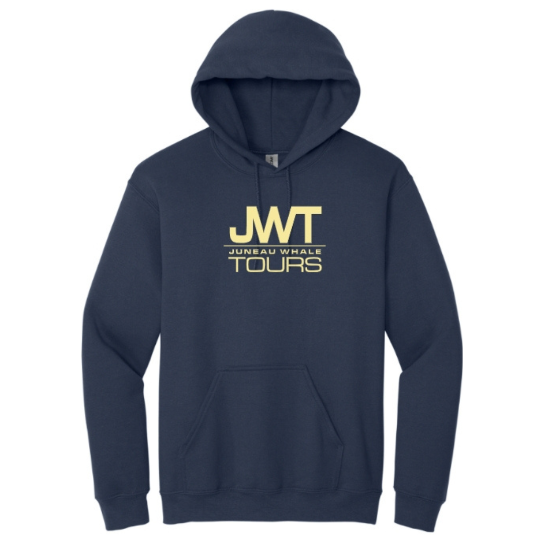 JWT Navy Pullover Hoodie with Front and Back Print