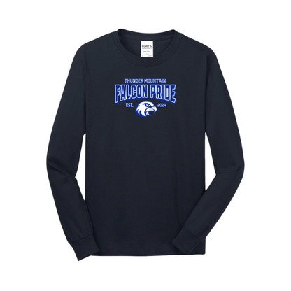 TMMS Long Sleeve T-Shirt with Text-Above-Falcon Chest Print