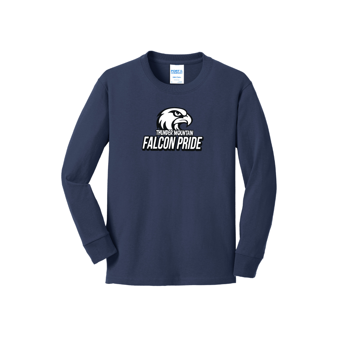 TMMS Long Sleeve T-Shirt with Falcon Above Text Chest Print