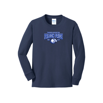 TMMS Long Sleeve T-Shirt with Text-Above-Falcon Chest Print