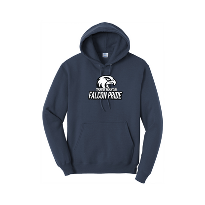 TMMS Pullover Hoodie with Falcon-Above-Text Chest Print