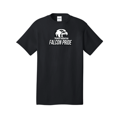 TMMS Short Sleeve T-Shirt with Falcon-Above-Text Print