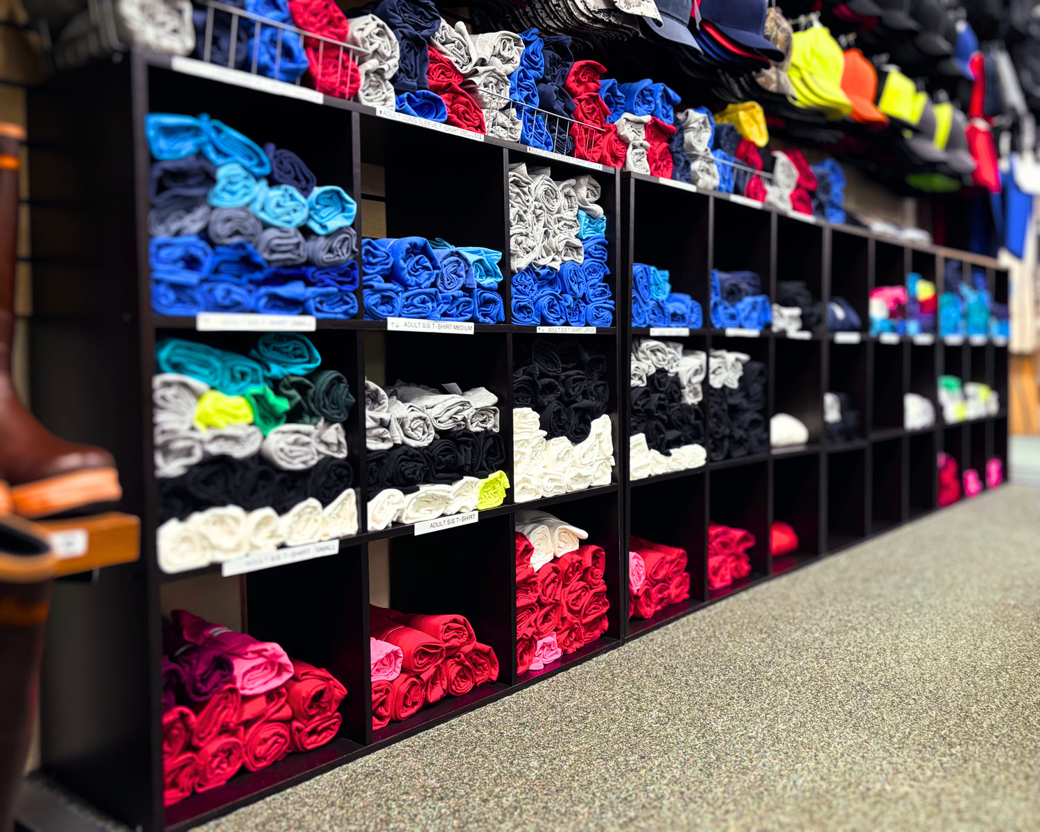 Cubies filled with different colored shirts