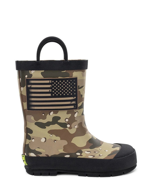 Kids Frontier Flag Camo Rain Boot - Sand