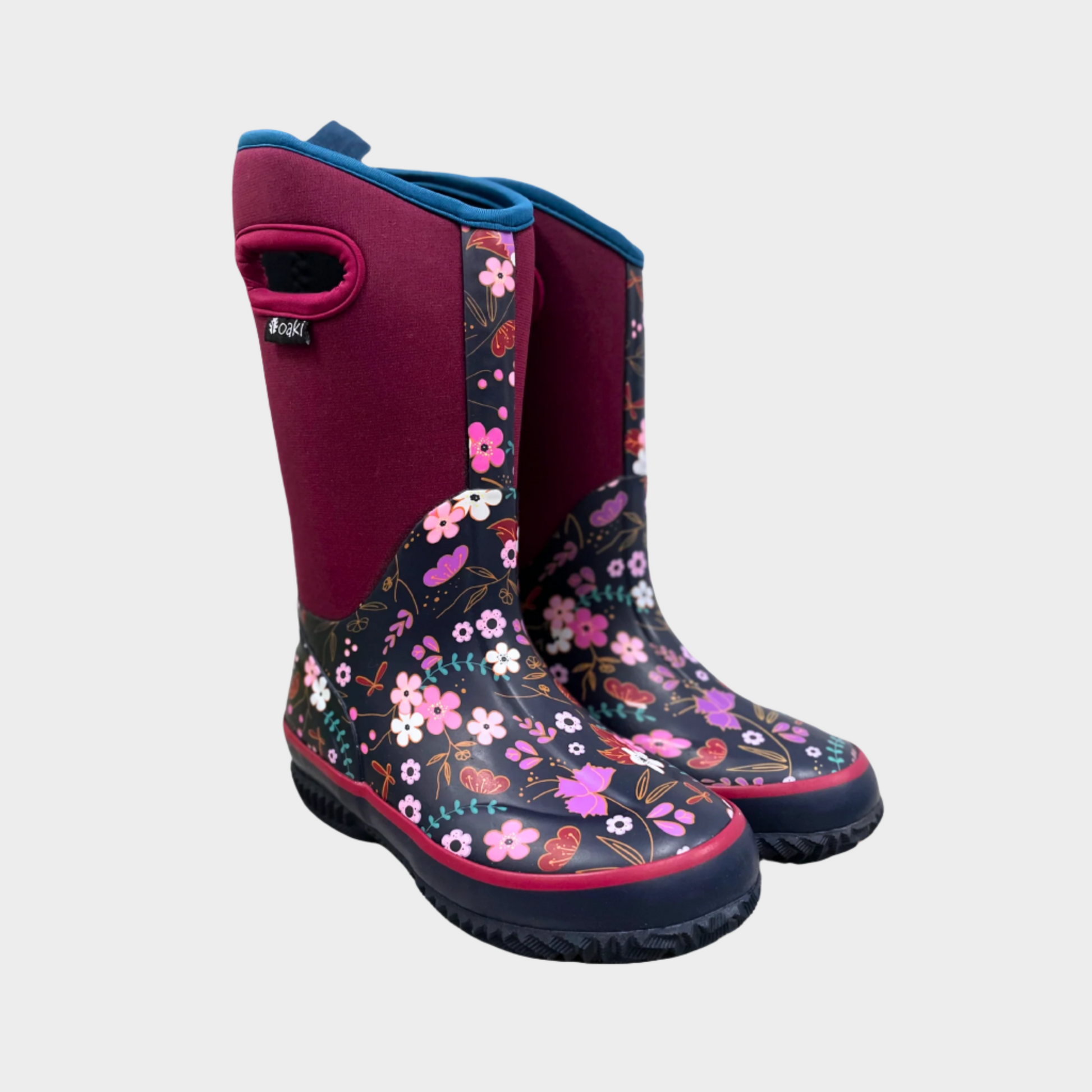 Oaki Kids Neoprene Rain Snow Boots in Midnight Floral – Capital