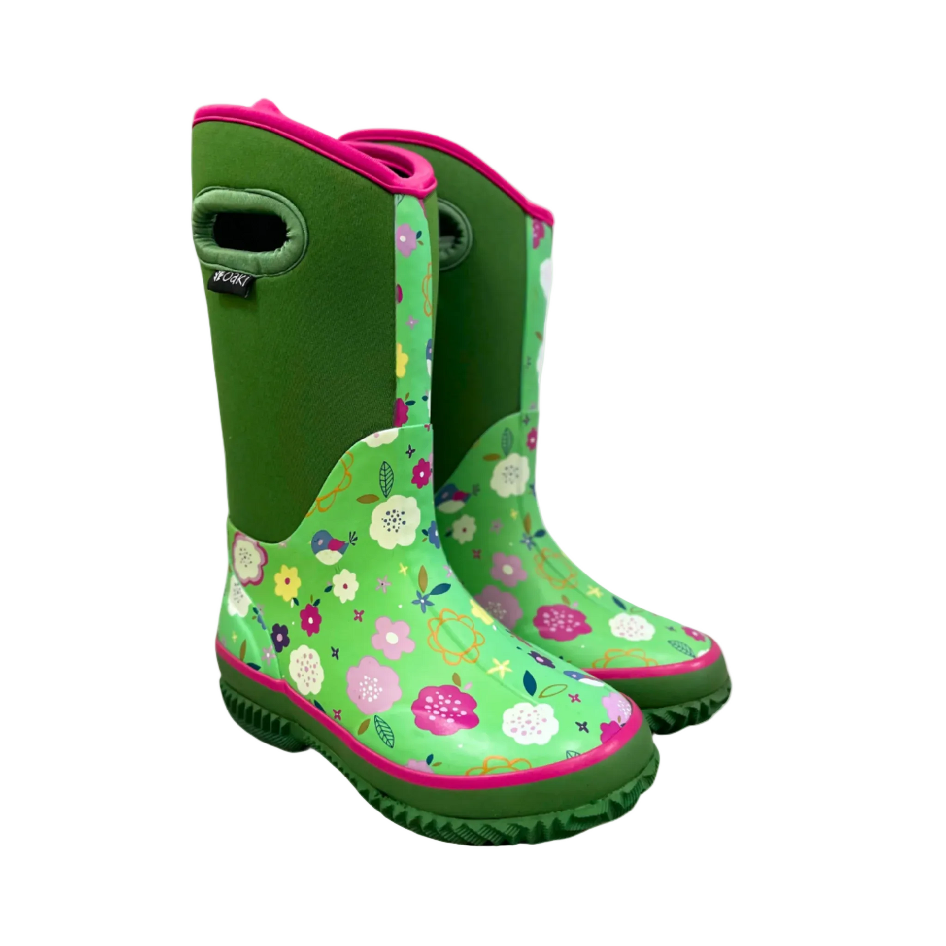 【akki】RULER オリーブグリーン スノーボードブーツ Oaki Kids Neoprene Rain & Snow Boots in Green Floral – Capital