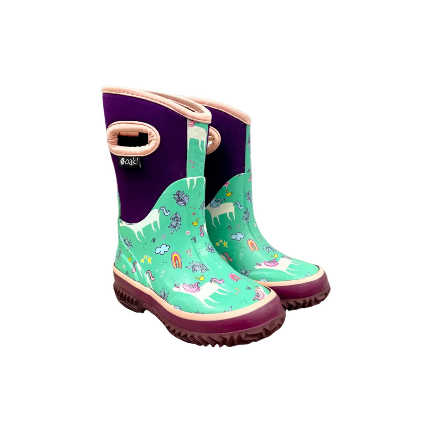 Oaki Kids Neoprene Rain & Snow Boots in Snooty Unicorns – Capital