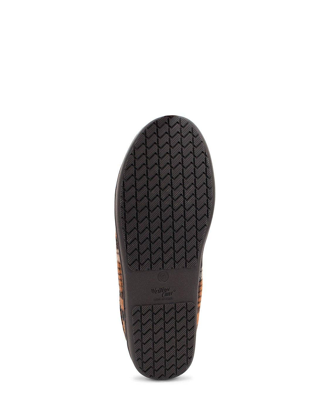 Black sole of a shoe with tread pattern on a white background