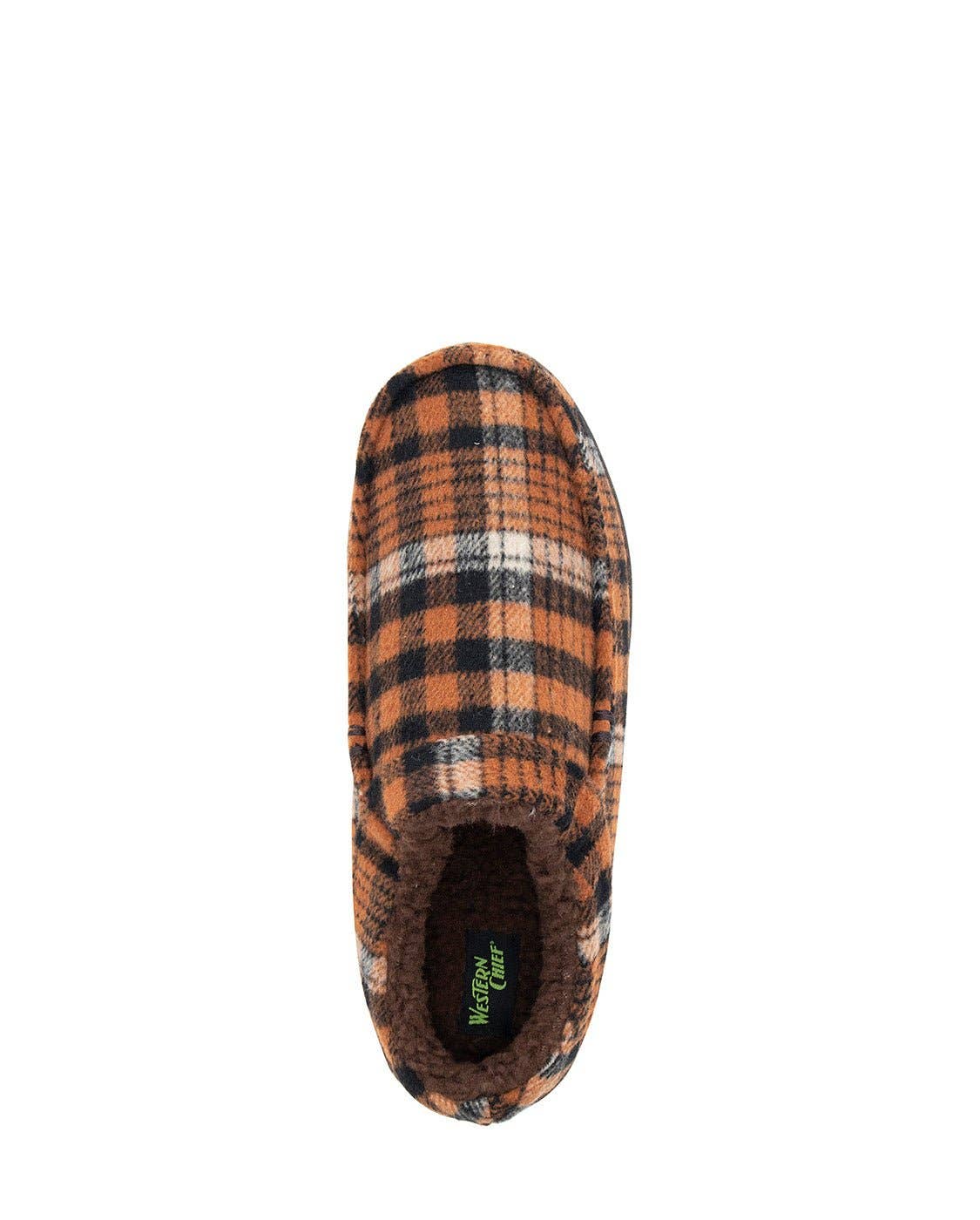 Plaid patterned slipper on a white background