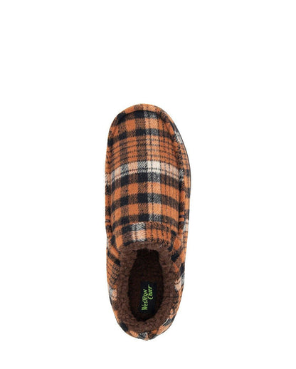 Plaid patterned slipper on a white background