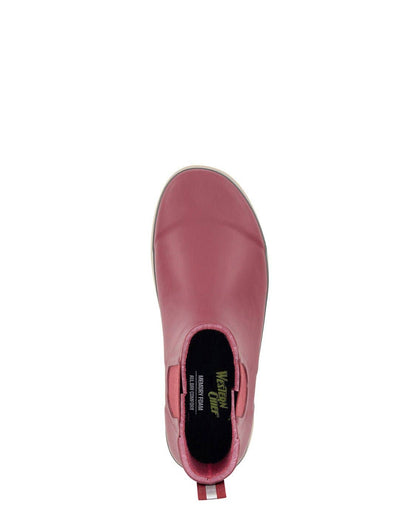 Pink slip-on shoe with brand logo on a white background