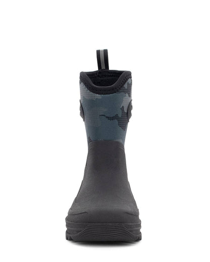 Black and gray rubber boot on a white background