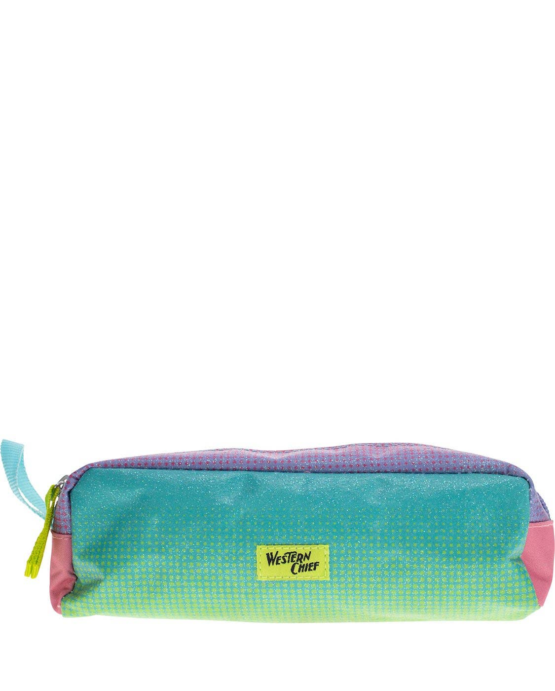 Gradient pencil case with 'Western Chief' logo on a white background
