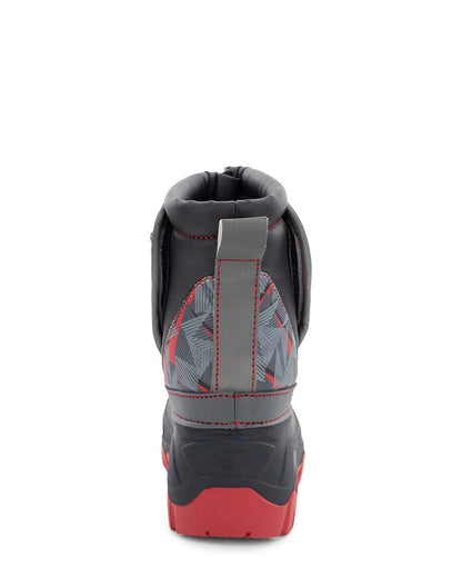 Gray and red winter boot on a white background