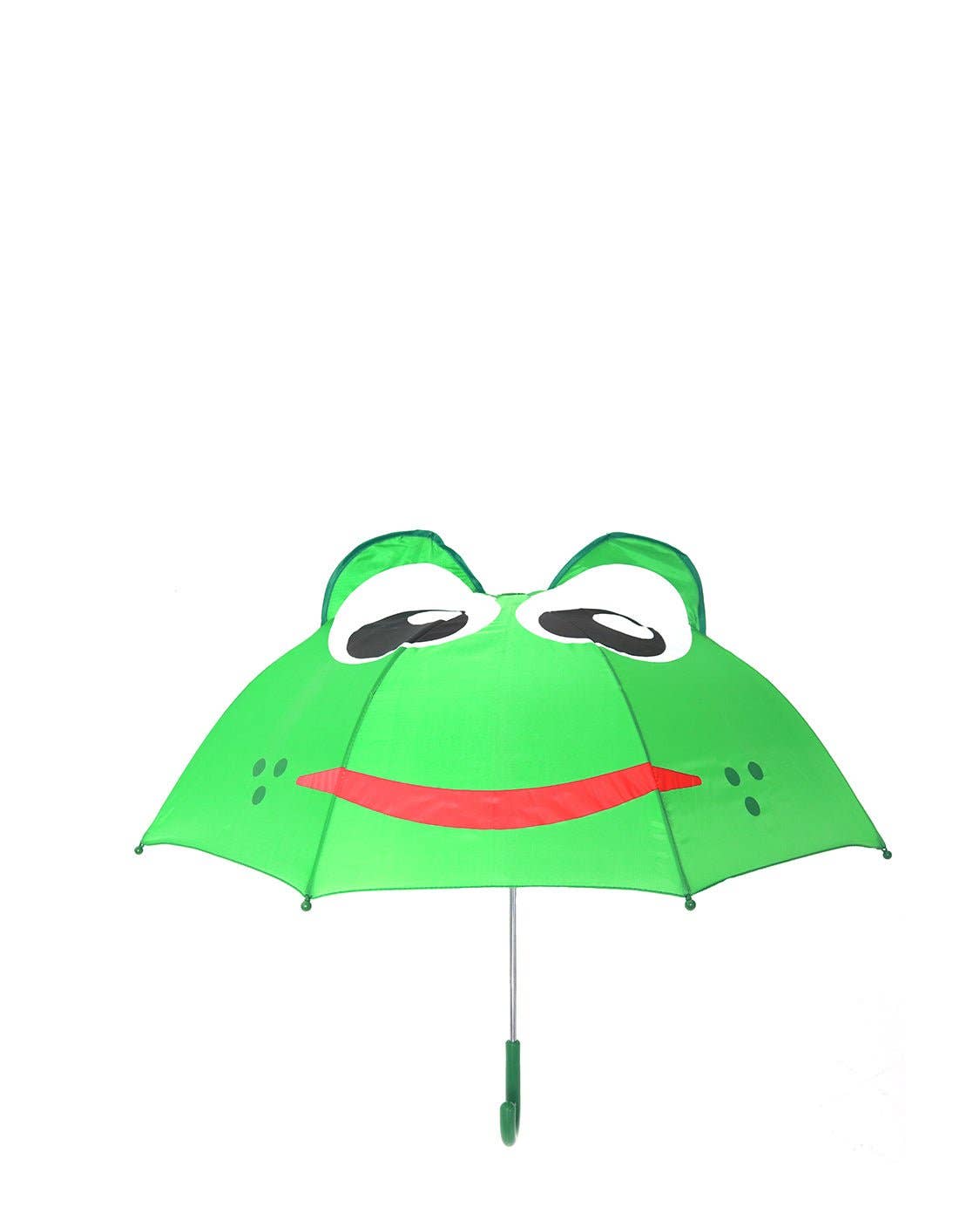 Green frog-shaped umbrella on a white background