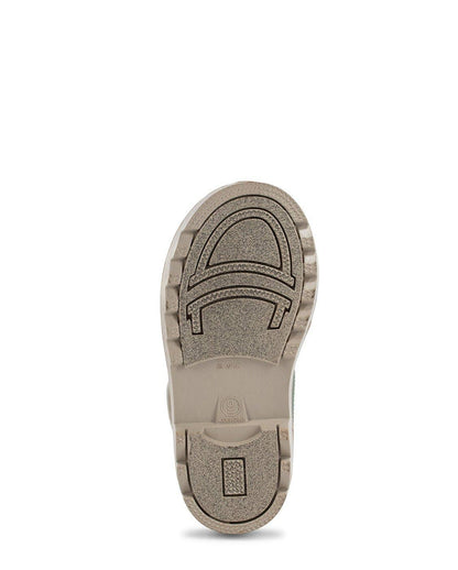Tan shoe sole on a white background